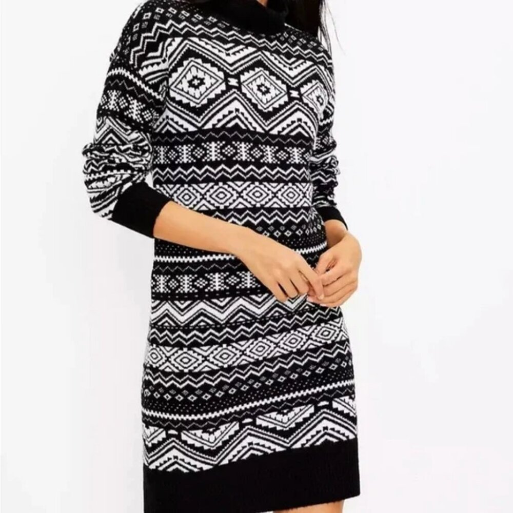 NWOT! LOFT FAIR ISLE SWEATER DRESS SZ M